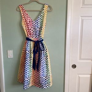 ModCloth Rainbow Polka Dot Dress Size 8